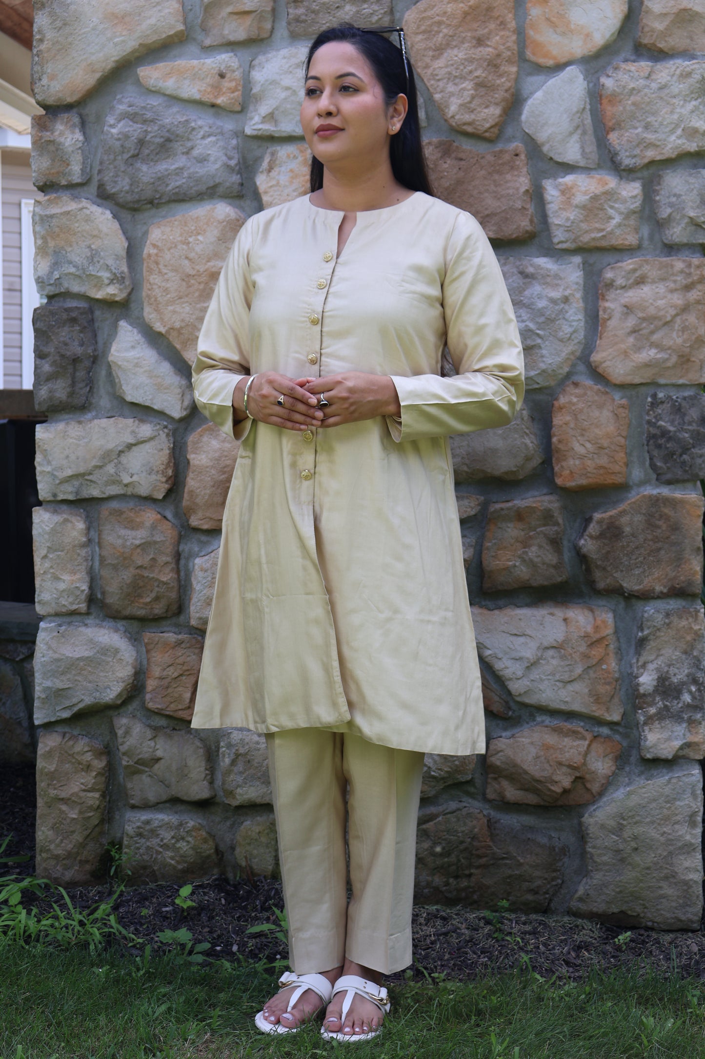 Classic Beige Straight Kurta Set