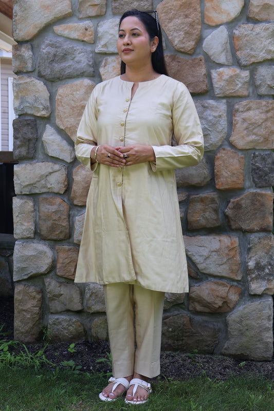 Classic Beige Straight Kurta Set