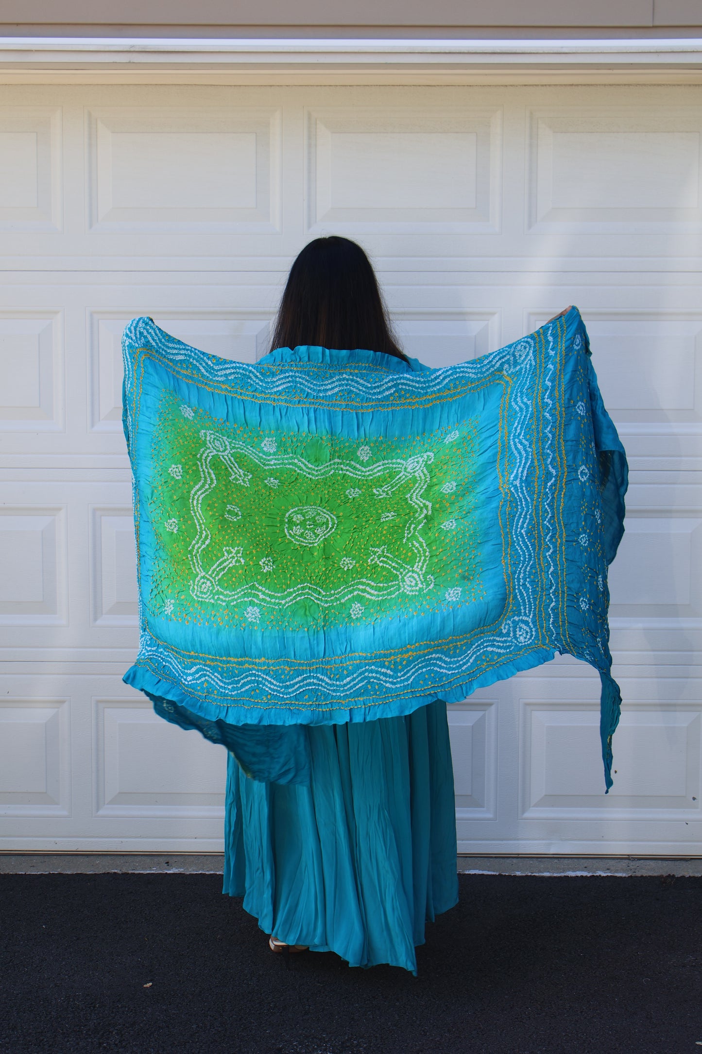 Firoji  Anarkali  with Bandhani Dupatta